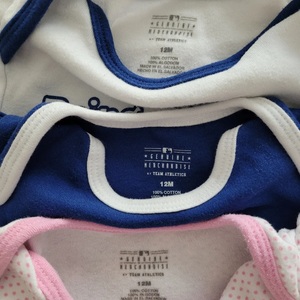 Los Angeles Dodgers Bodysuits, Girls' Infant Size 12 Months - EUC - Picture 3 of 7